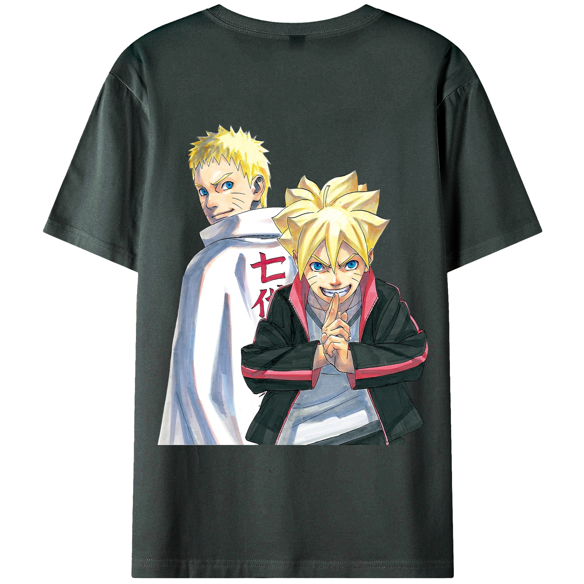（画像用） NARUTO -ナルト- うずまき ボルト Uzumaki Boruto 綿100％ メンズ半袖Tシャツ（バックプリント） 通気性